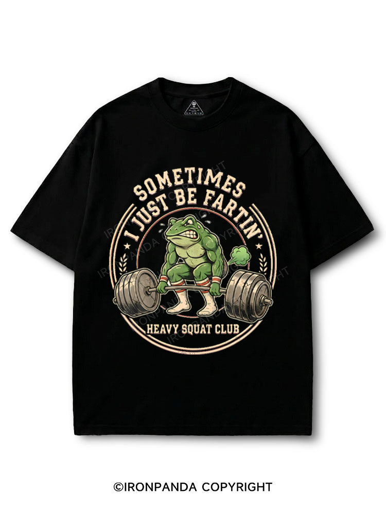 Sometimes I Just Be Fartin Funny Gym Frog Retro Workout COTTON PUMP COVER