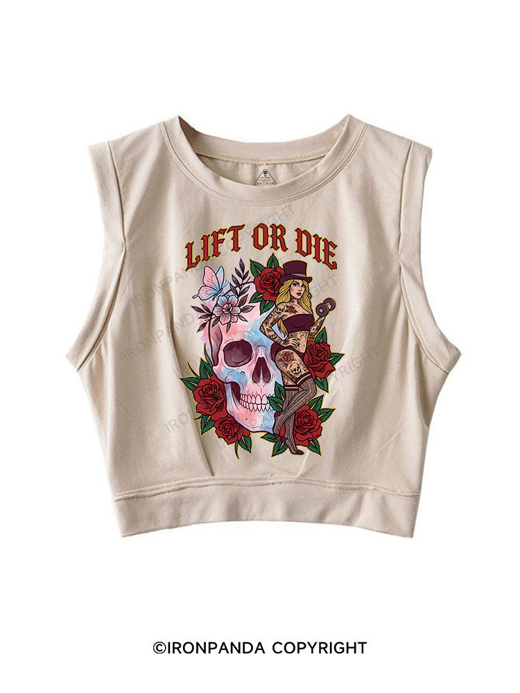 LIFT OR DIE SLEEVELESS CROP TOPS