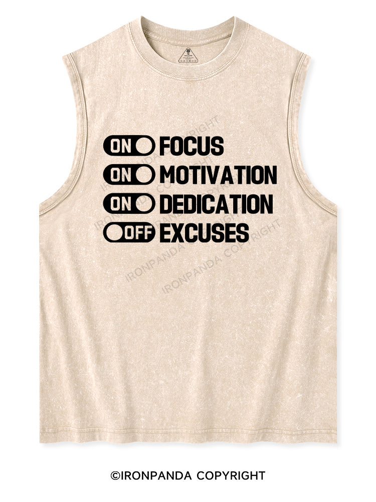 FOCUS ON EXCUSES OFF Washed Tank