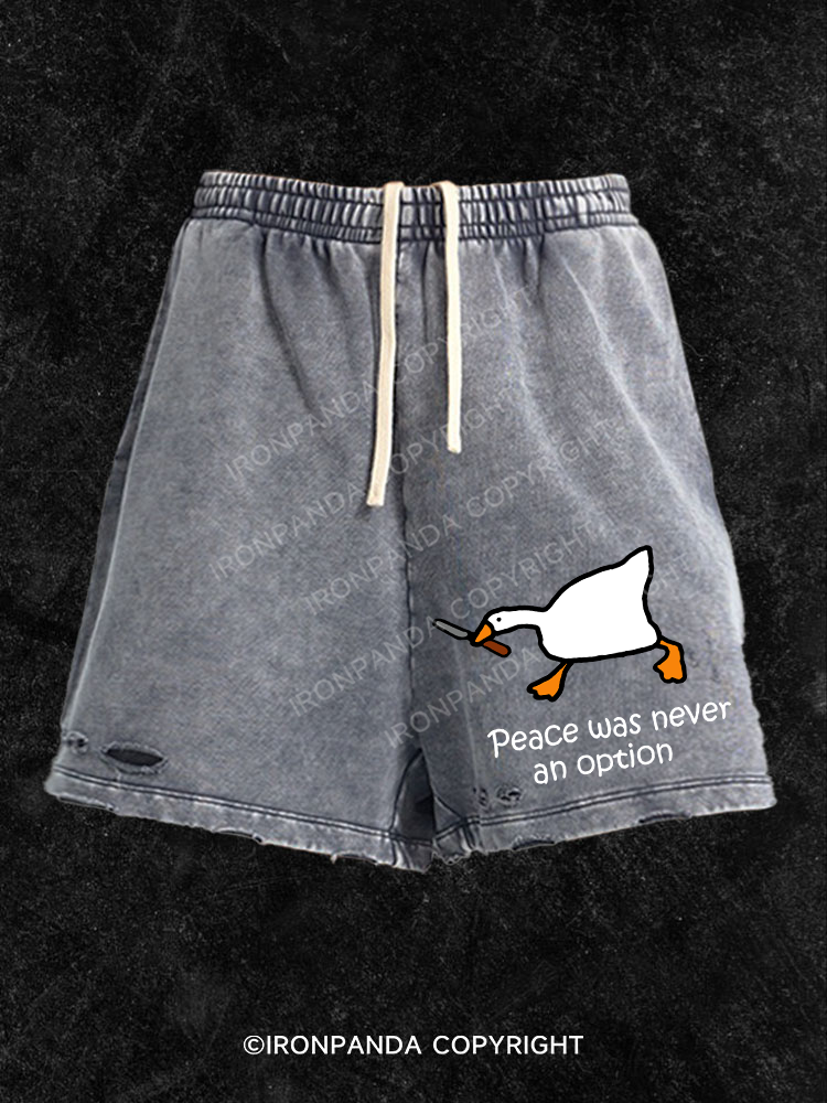 peace was never an option Washed Gym Shorts
