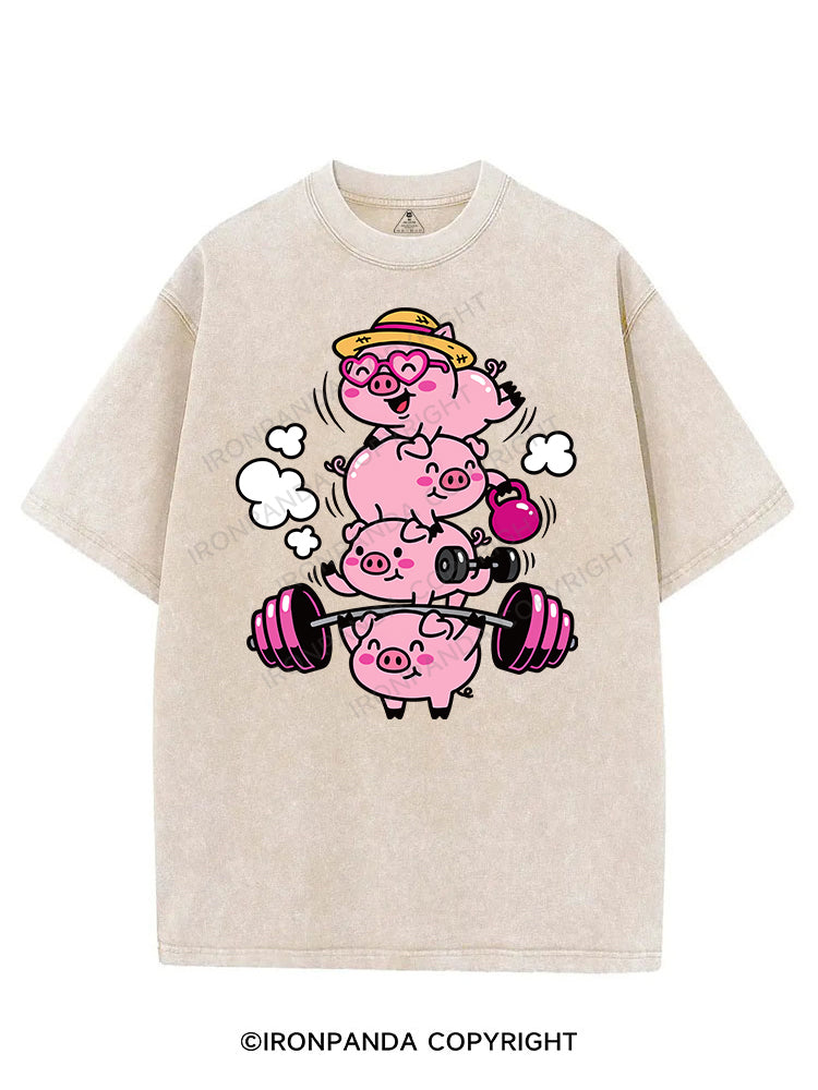 Piggy Power Stack VINTAGE GYM SHIRT