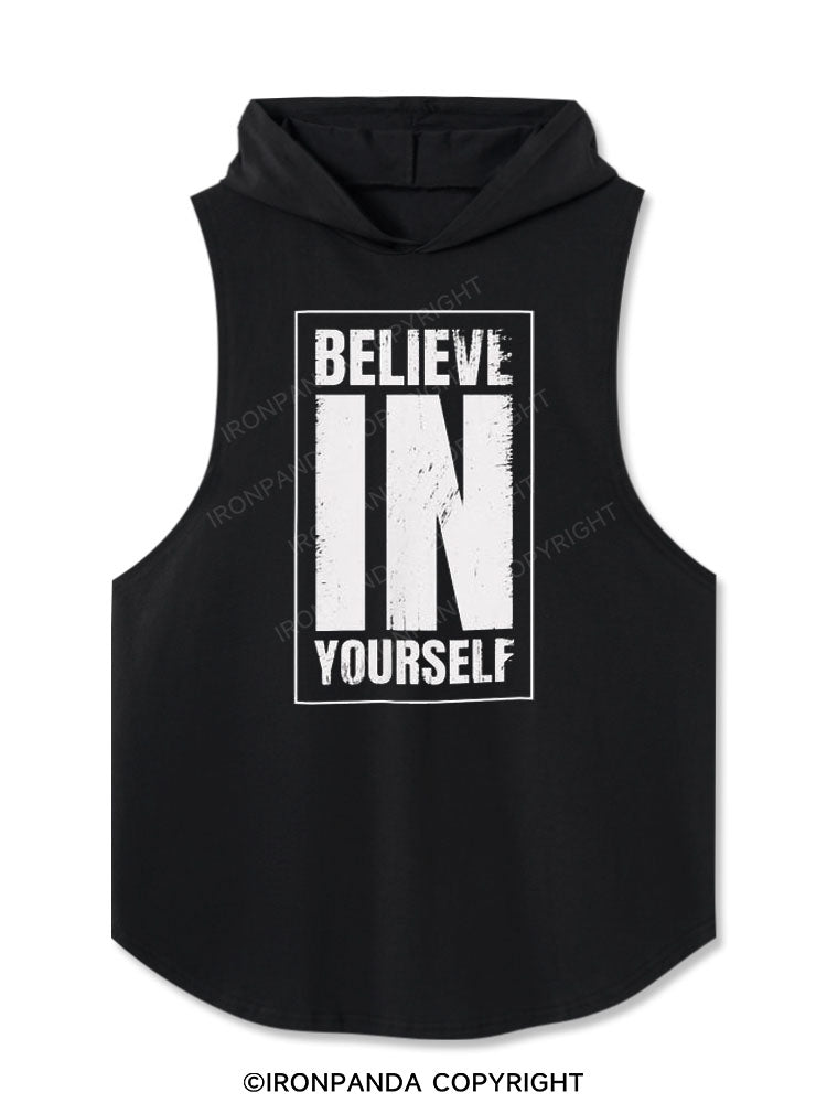 believe in yourself Washed Hooded Tank