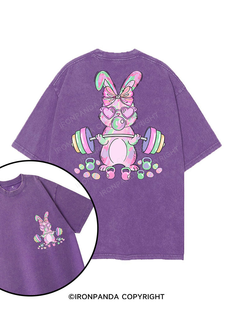 Fit Bunny Easter printed Gym Shirt