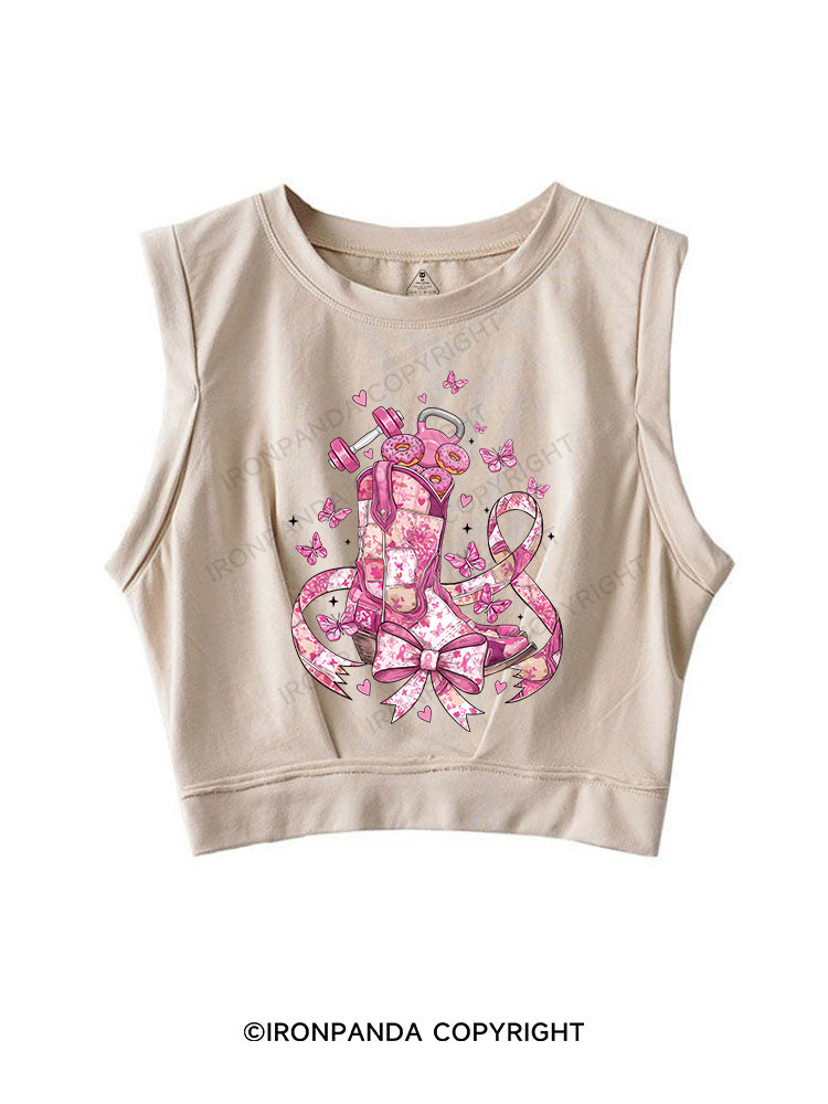 Pink Power Ride  SLEEVELESS CROP TOPS