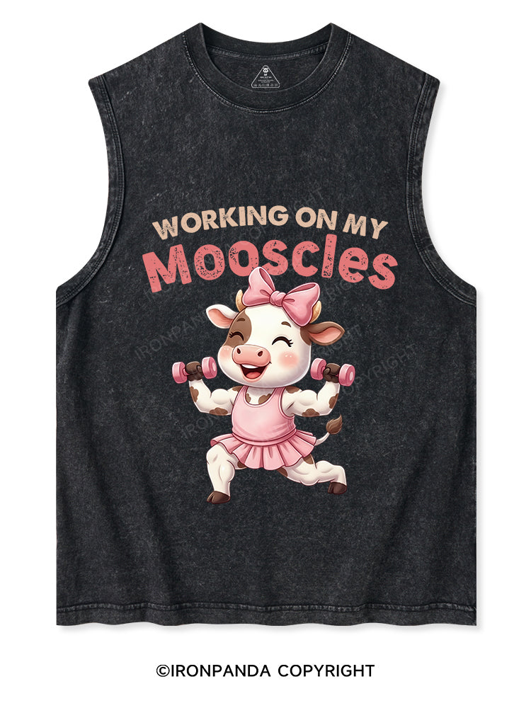 WORKING ON MY MOOSCLES Washed Tank