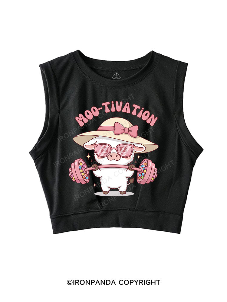 Moo-tivation SLEEVELESS CROP TOPS