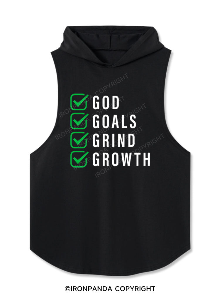God Goals Grind Growth Washed Hooded Tank