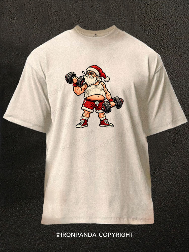 Santa Deadlift Washed Gym Shirt