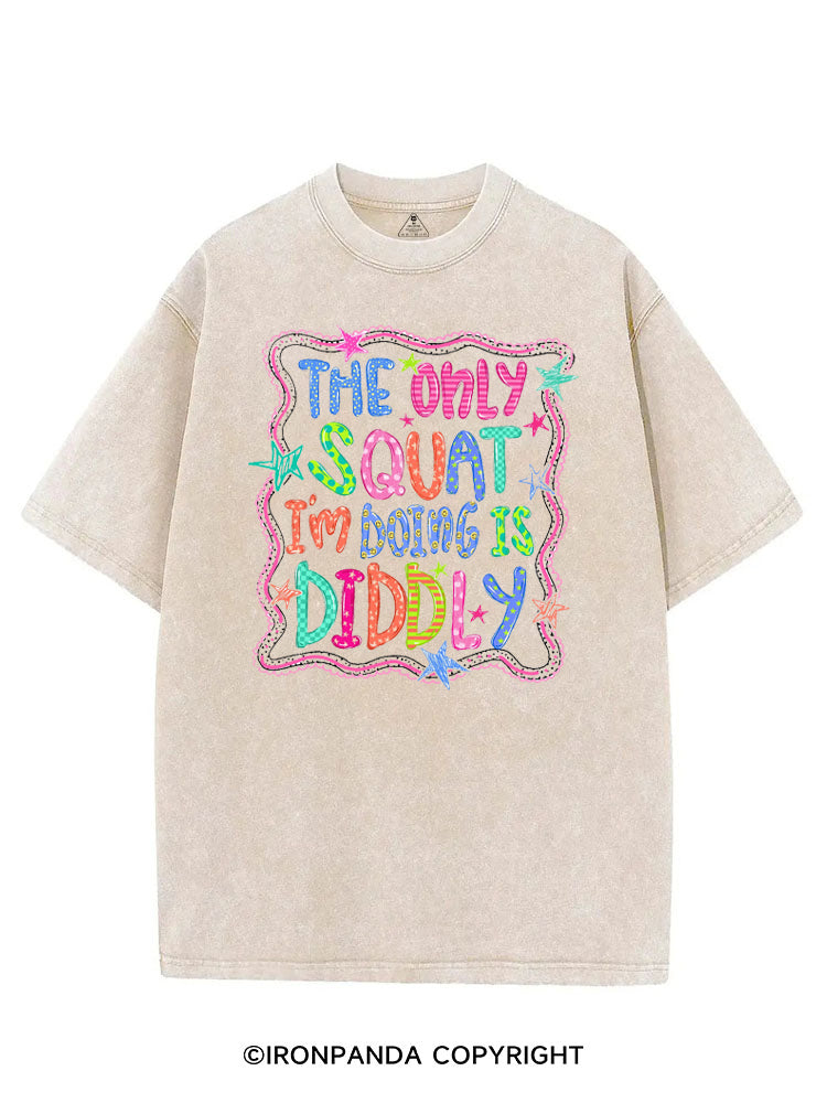 THE ONLY SQUAT I'M DOING IS DIDDLY COLORFUL VINTAGE GYM SHIRT
