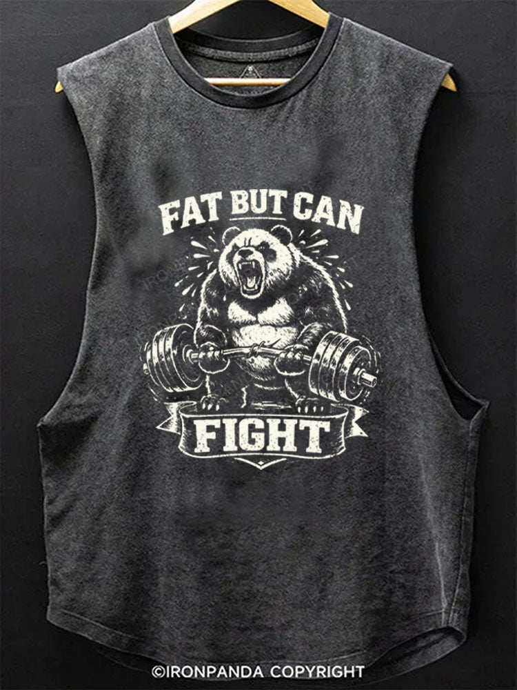 Fat But Can Fight Panda Scoop Bottom Cotton Tank