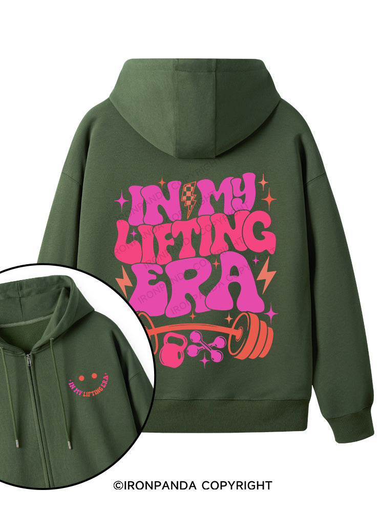 In My Lifting Era Double-Sided Printed Fleece Zip Up Hoodie