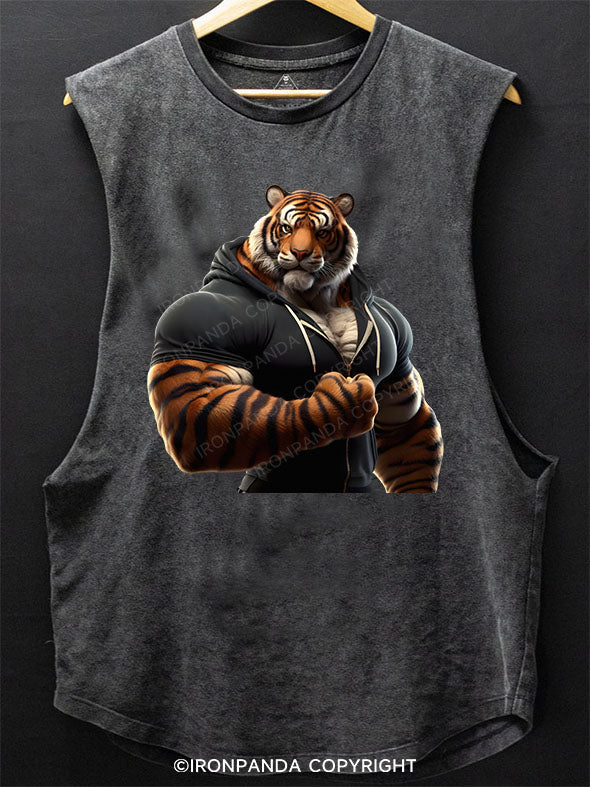 muscular tiger Scoop Bottom Cotton Tank