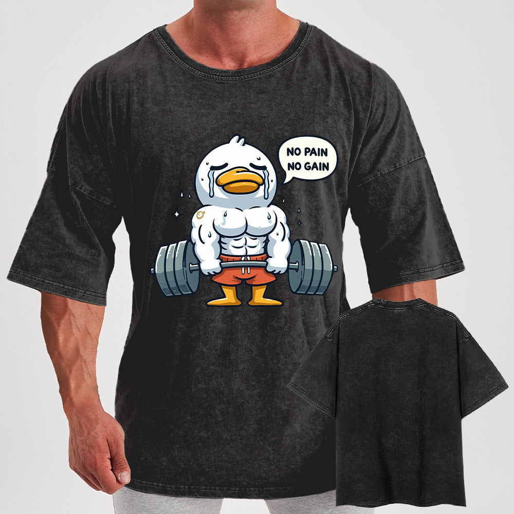 No Pain No Gain Duck Washed Gym Shirt