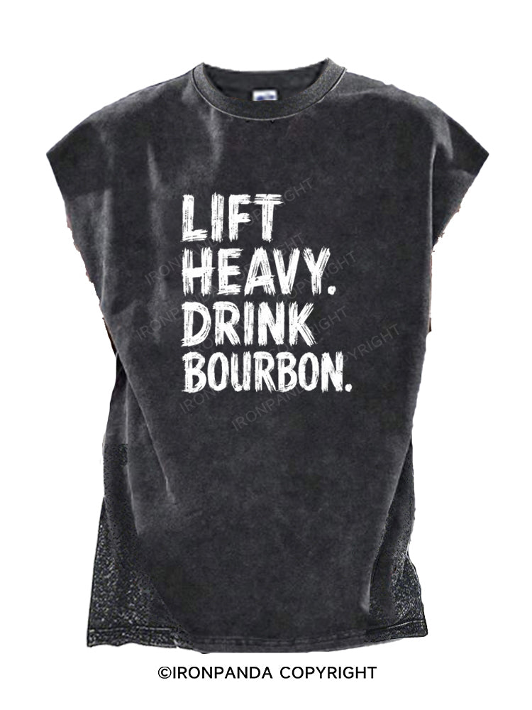 Lift Heavy Drink Bourbon Cut Off Tank