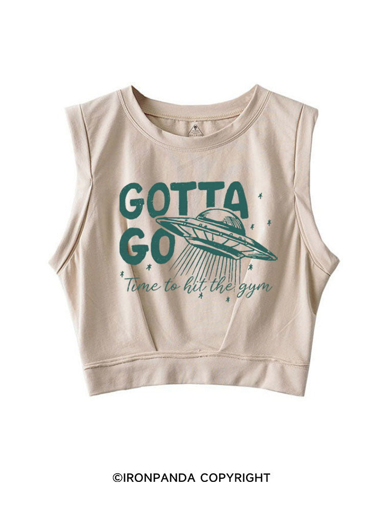 GOTTA GO TIME TO HIT THE GYM SLEEVELESS CROP TOPS