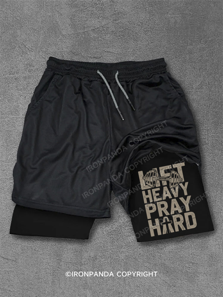 Lift Heavy Pray Hard Faith Performance Training Shorts