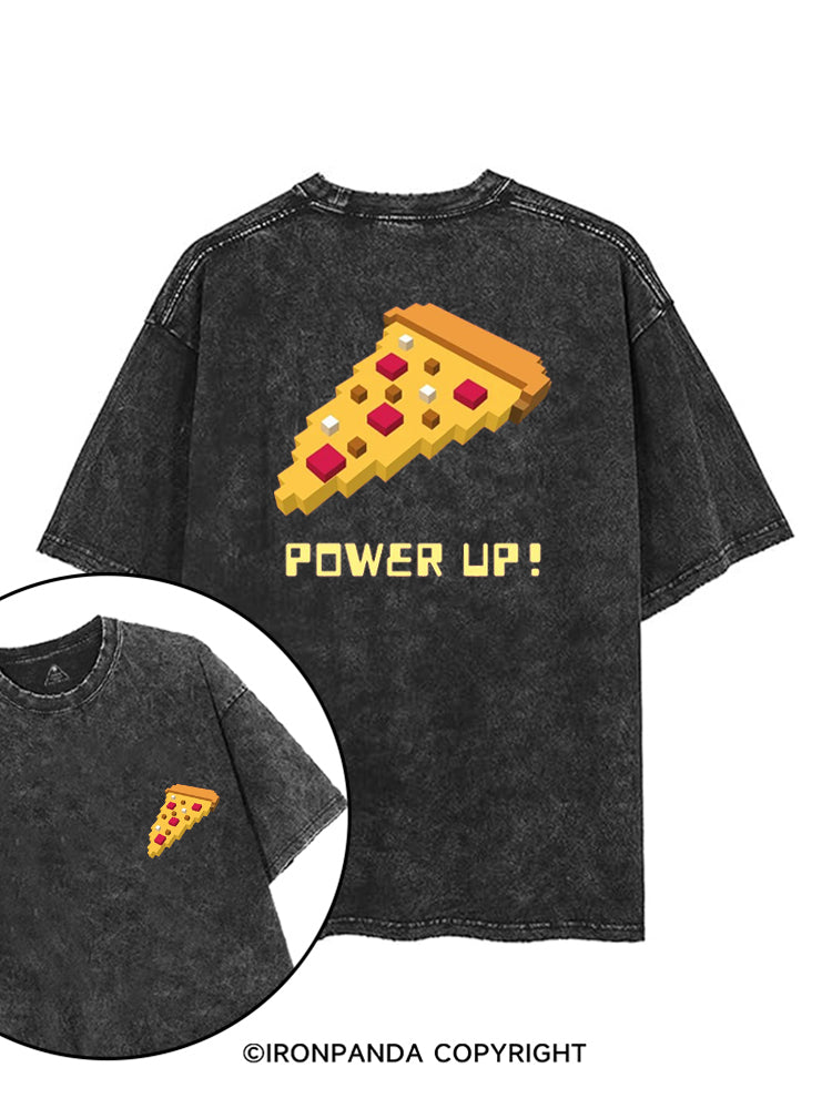 POWER UP! CHEAT DAY PIZZA printed Gym Shirt