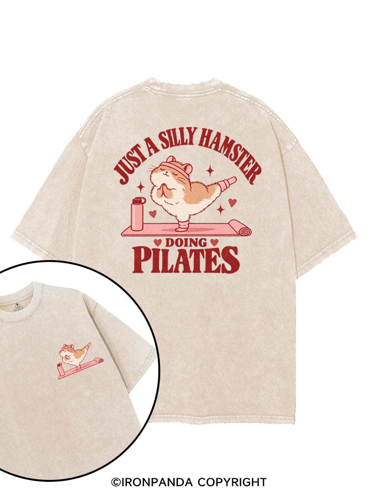 JUST A SILLY HAMSTER DOING PILATES printed Gym Shirt
