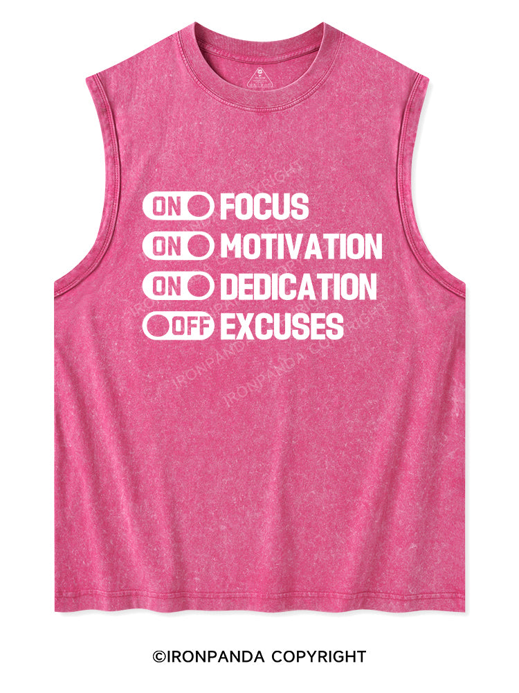 FOCUS ON EXCUSES OFF Washed Tank