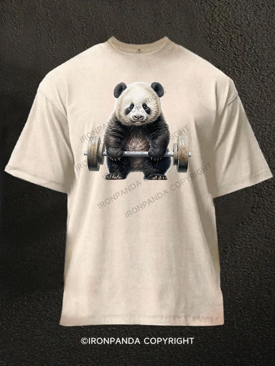 weightlifting panda Washed Gym Shirt