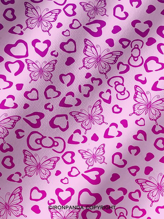 Butterfly Hearts Printed Yoga Shorts
