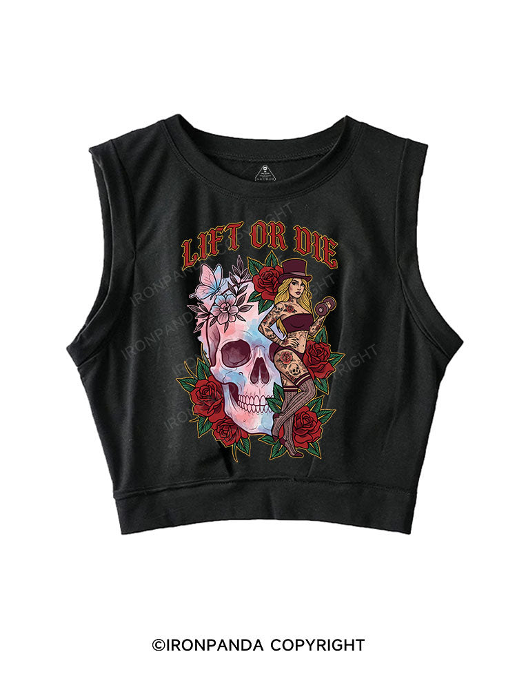 LIFT OR DIE SLEEVELESS CROP TOPS