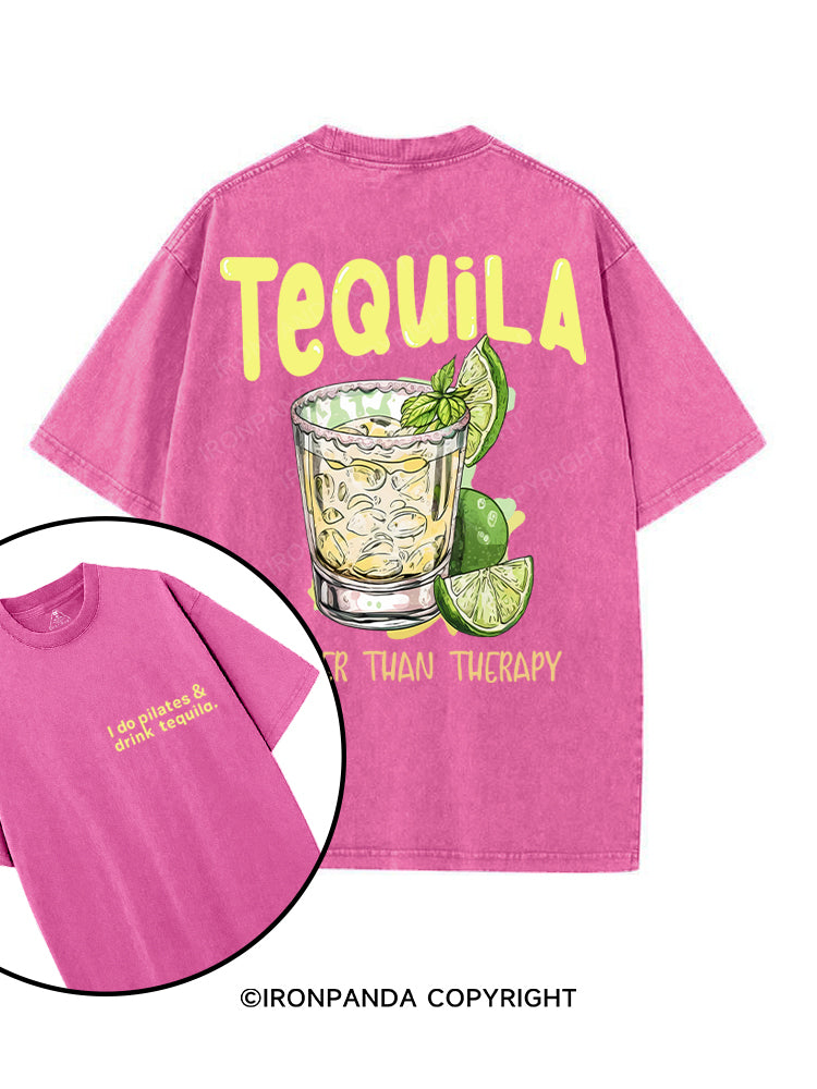 I do pilates & drink tequila printed Gym Shirt