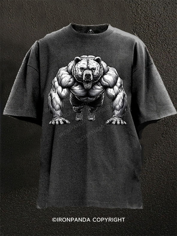 Bear Push-ups Washed Gym Shirt