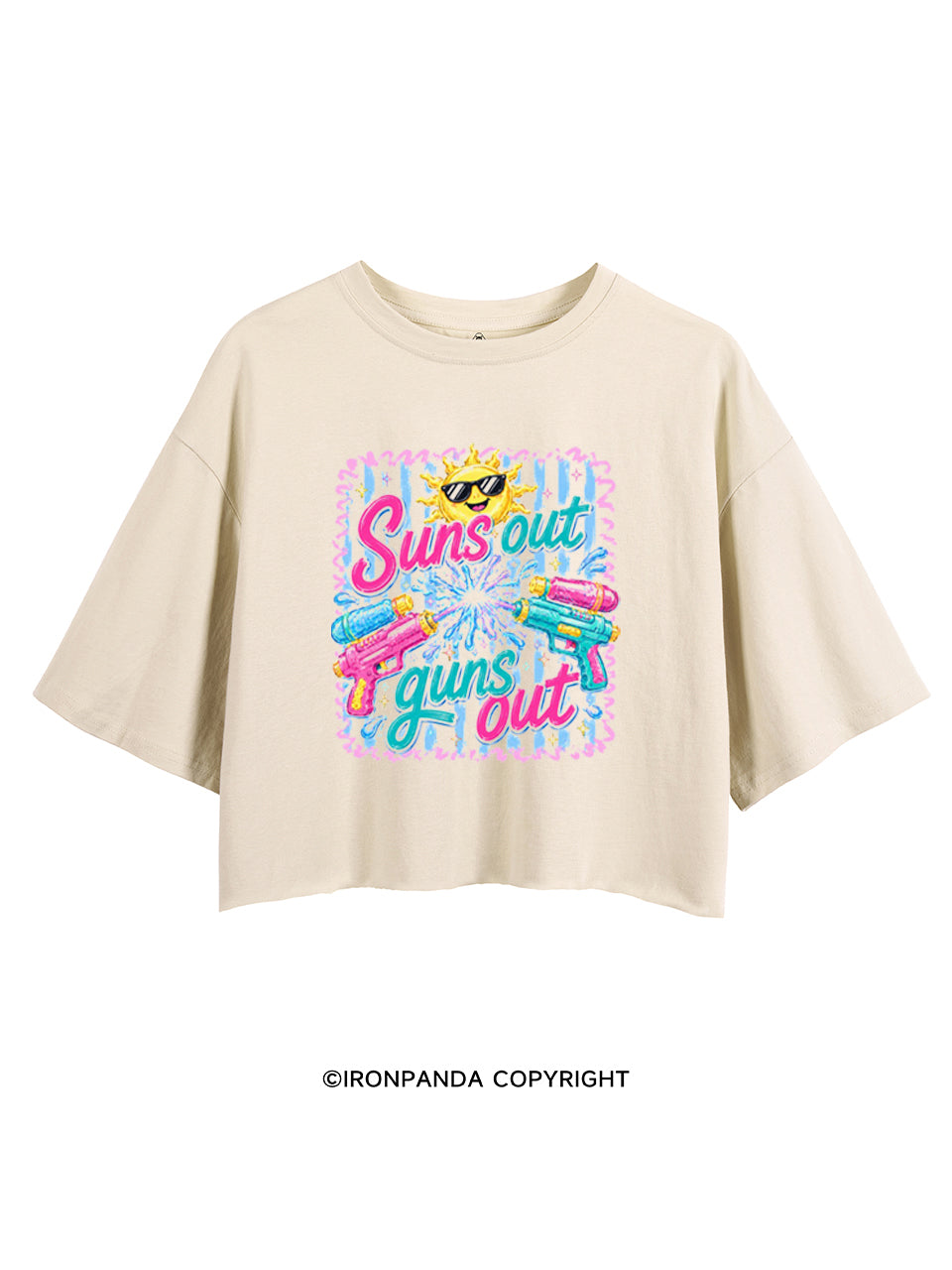 SUNS OUT GUNS OUT CROP TOPS