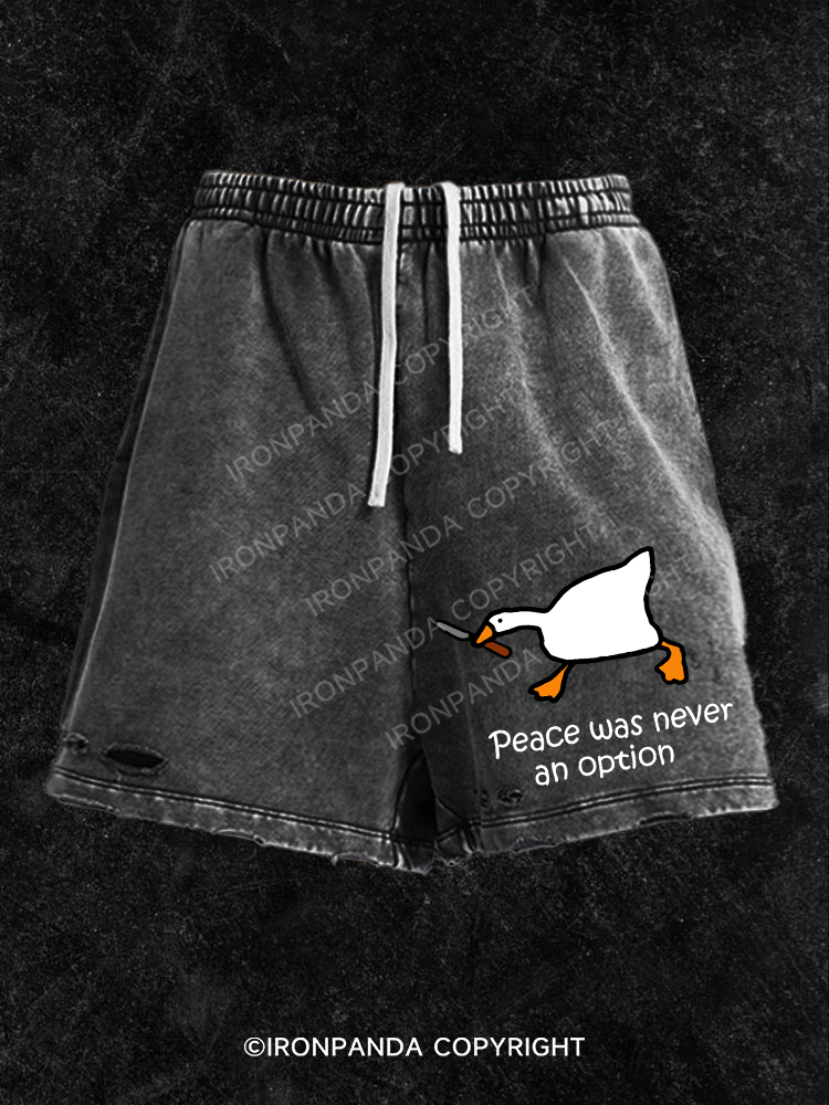 peace was never an option Washed Gym Shorts