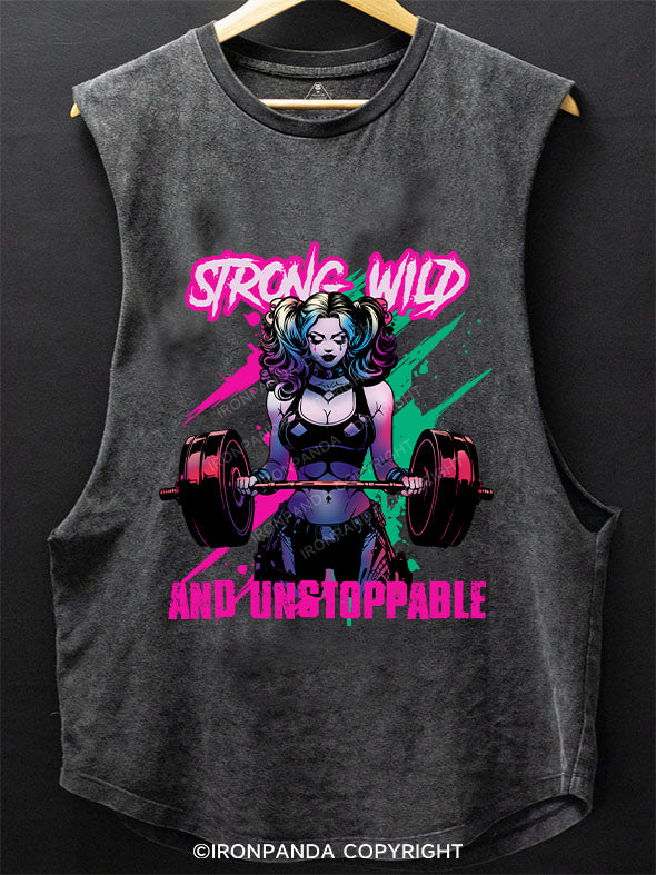 STRONG, WILD, AND UNSTOPPABLE SCOOP BOTTOM COTTON TANK