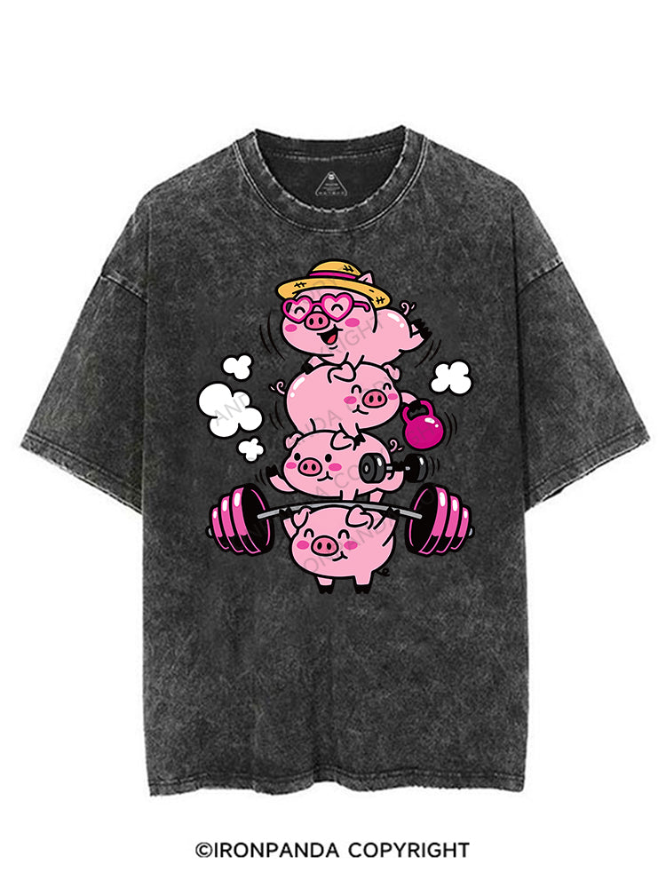 Piggy Power Stack VINTAGE GYM SHIRT