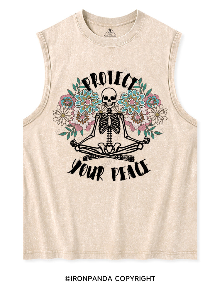 PROTECT YOUR PEACE Washed Tank