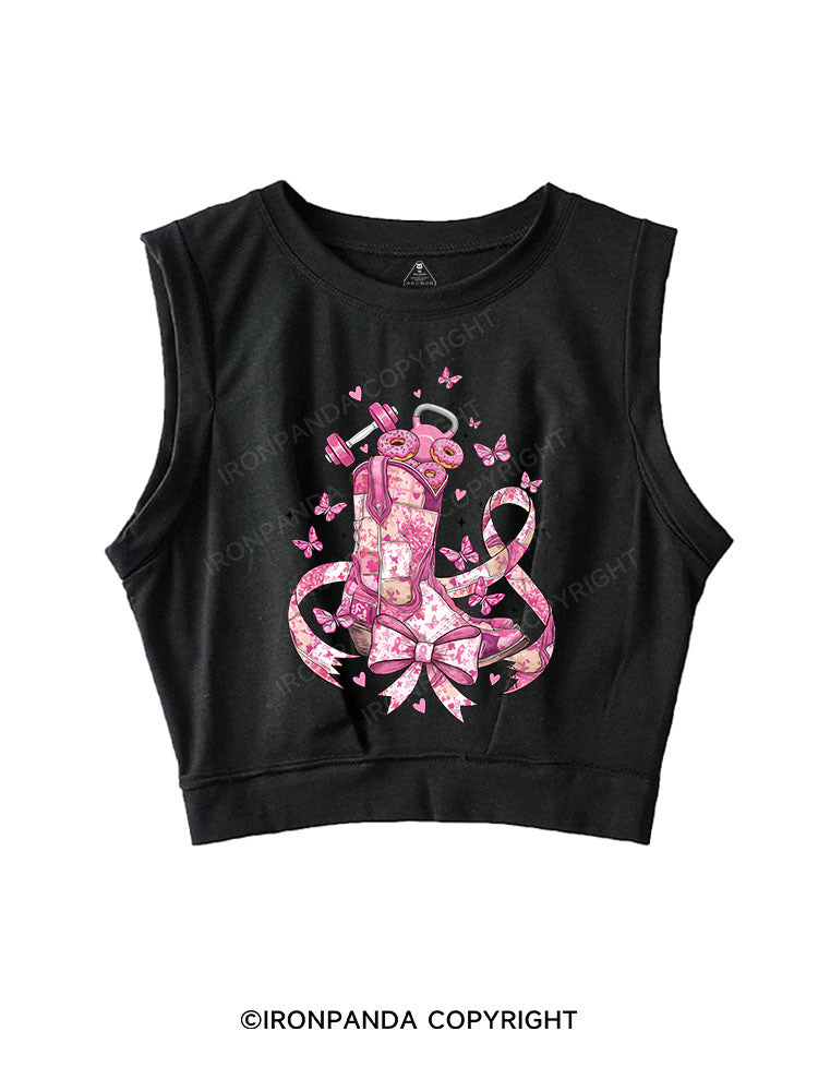 Pink Power Ride  SLEEVELESS CROP TOPS