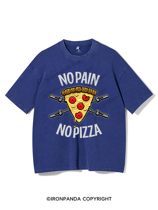NO PAIN NO PIZZA Washed Gym Shirt
