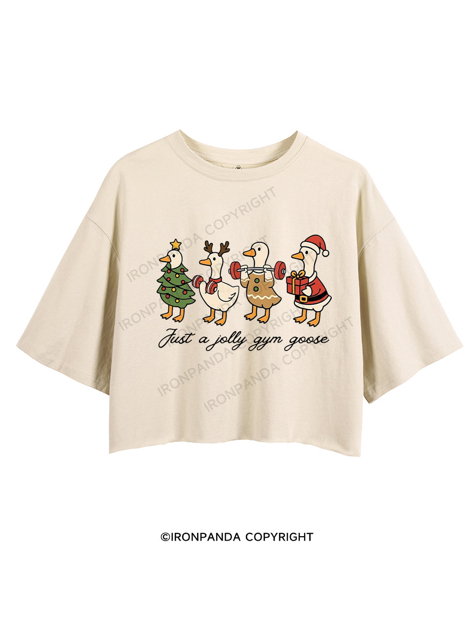 JUST A JOLLY GYM GOOSE CROP TOPS