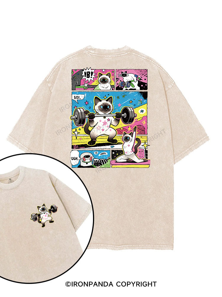 Siamese Cat Gym printed Gym Shirt