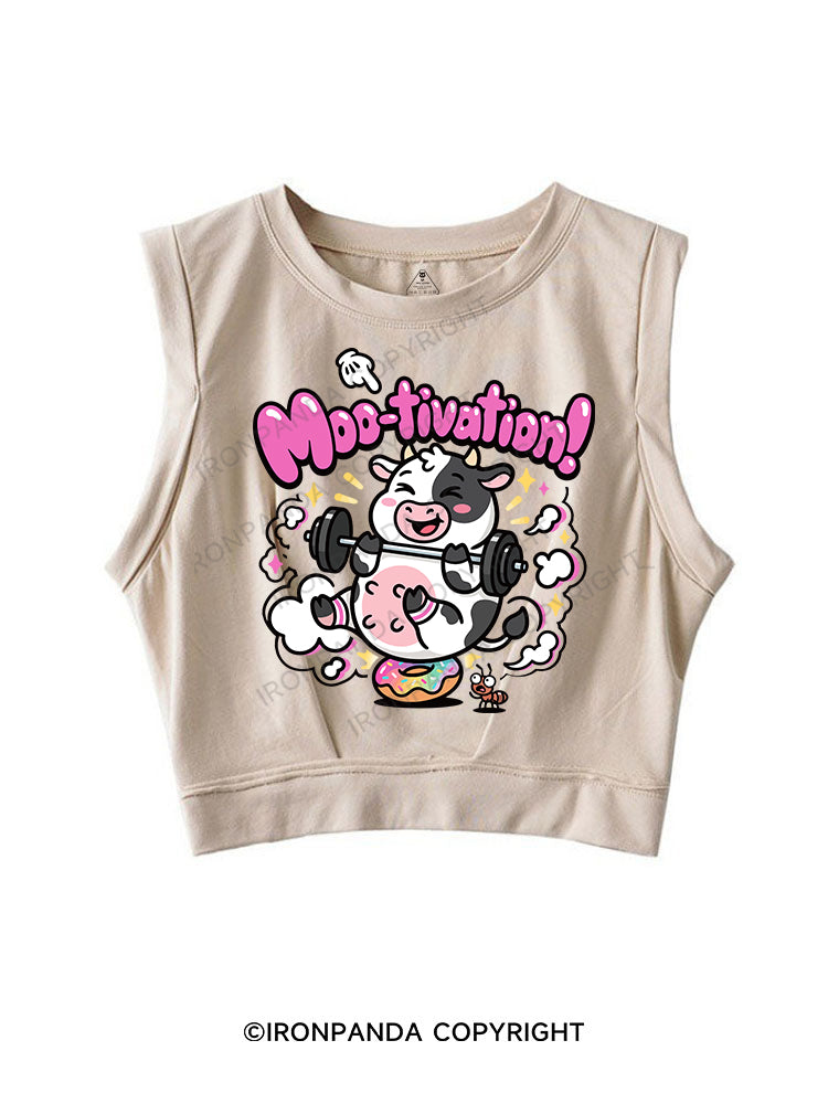 Moo-tivation SLEEVELESS CROP TOPS