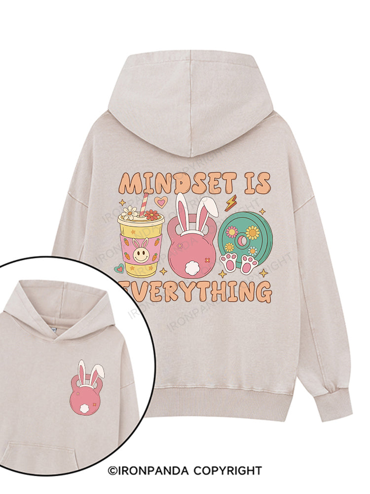 MINDSET IS EVERYTHING Printed Washed Gym Hoodie