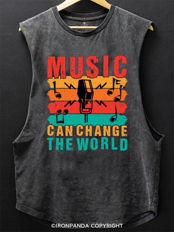 Music Can Change The World Scoop Bottom Cotton Tank