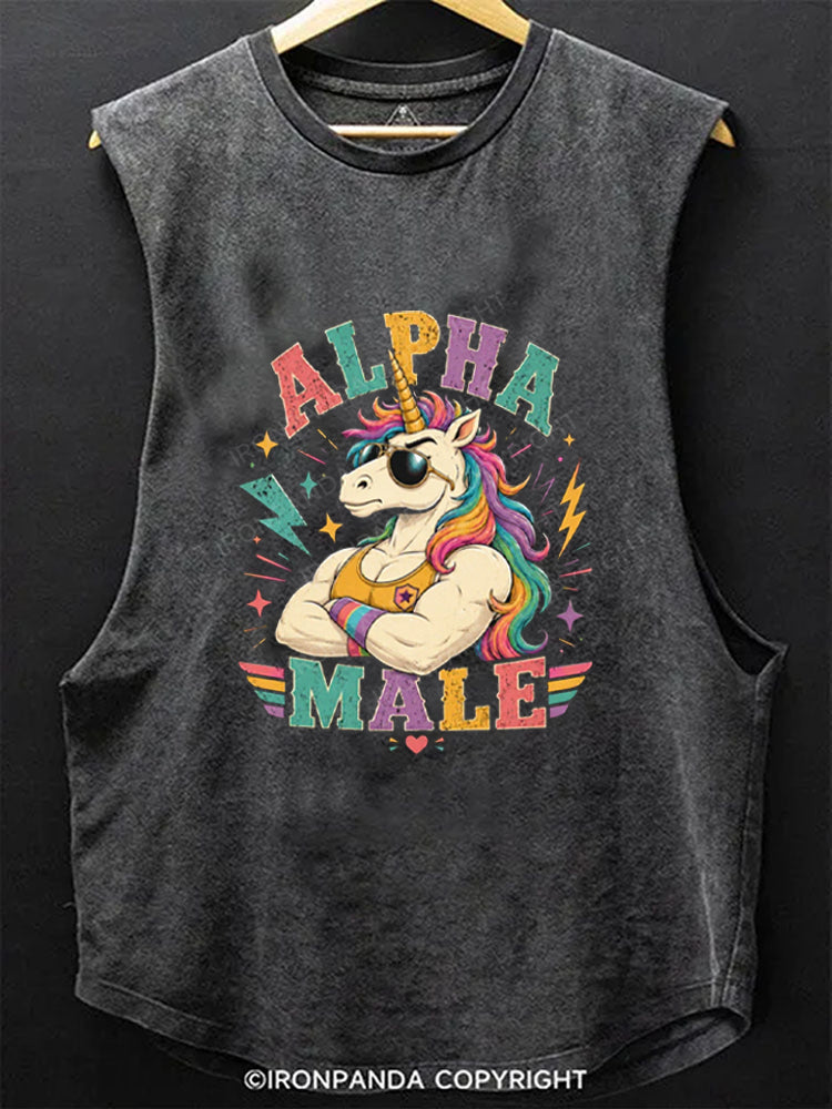 Alpha Male Unicorn Power Scoop Bottom Cotton Tank