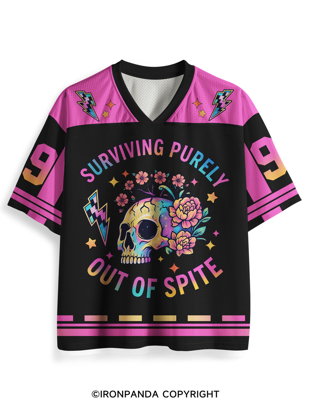 SURVIVING PURELY OUT OF SPITE BLACK Mesh Jersey
