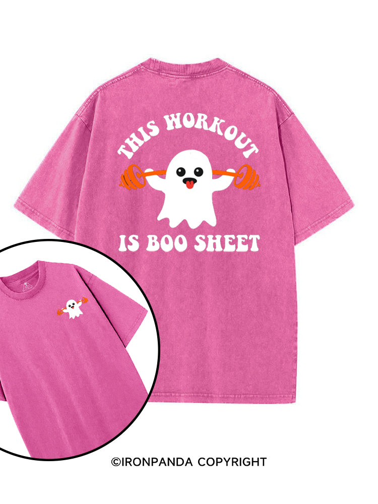THIS WORKOUT IS BOO SHEET HALLOWEEN GHOST printed Gym Shirt