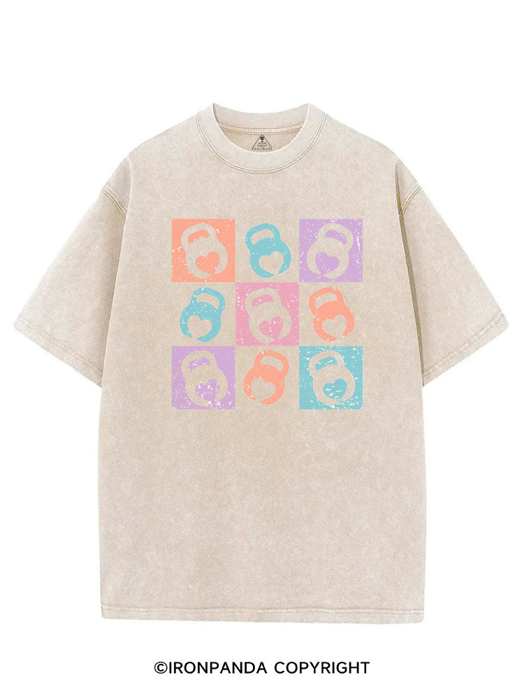 COLORS KETTLEBELL HEART VINTAGE GYM SHIRT
