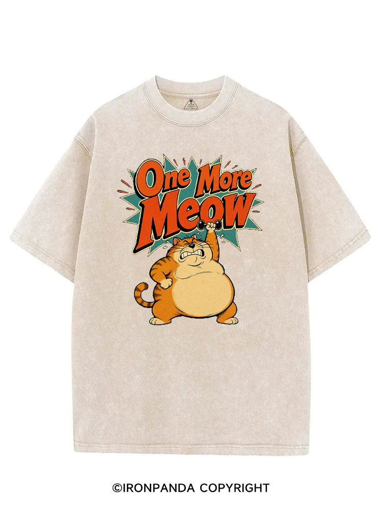 ONE MORE MEOW STRONG FAT CAT VINTAGE GYM SHIRT