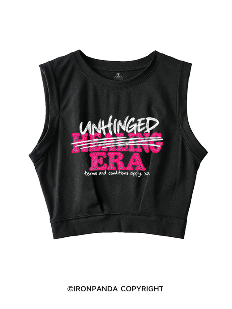 UNHINGED ERA NOT HEALING FUNNY SLEEVELESS CROP TOPS