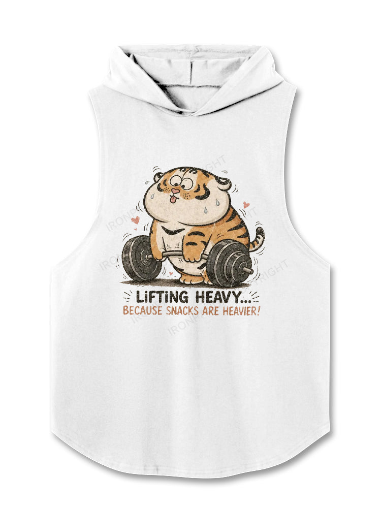 Lifting Heavy... Because Snacks Are Heavier! Hooded Tank