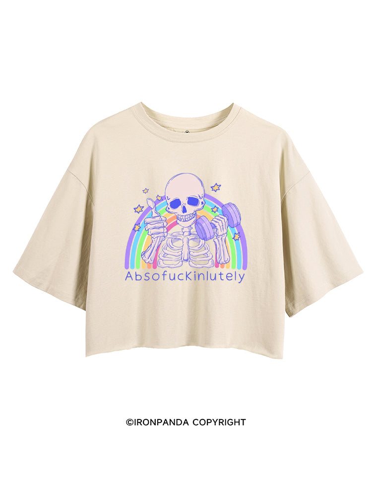 ABSOFUCKINLUTELY GYM SKELETON CROP TOPS