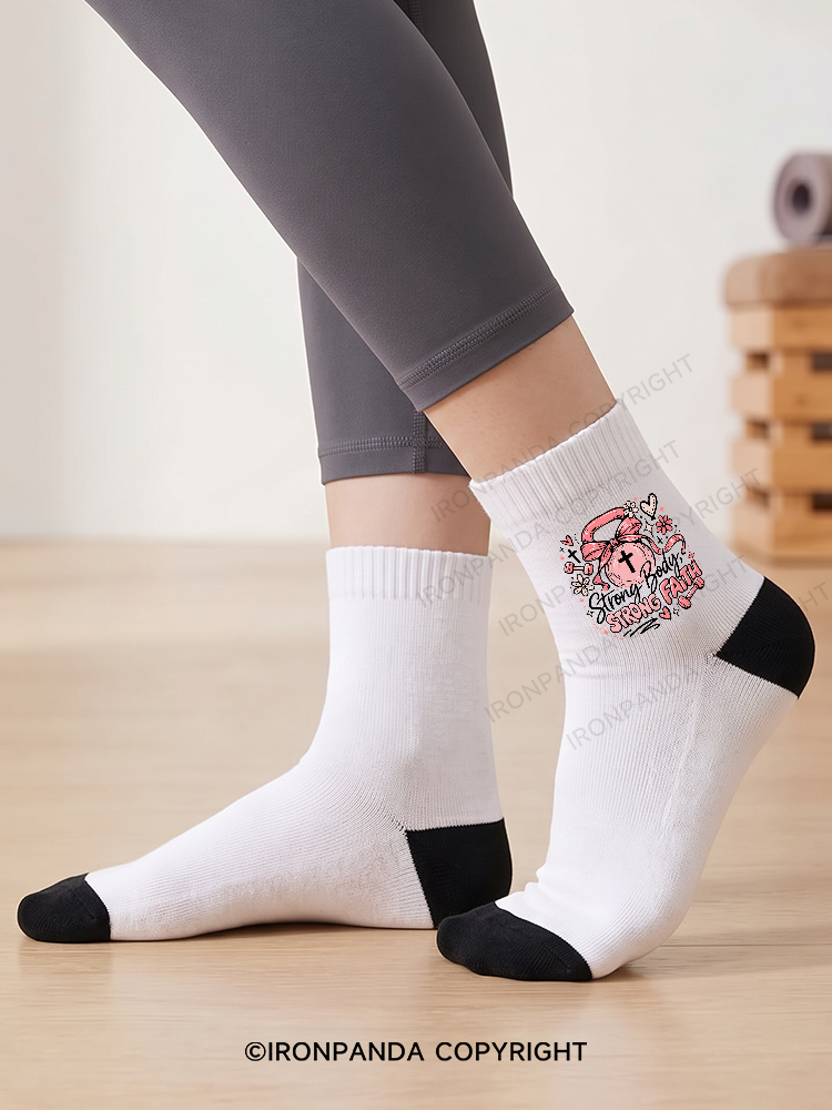 STRONG BODY, STRONG FAITH JESUS Crew Socks