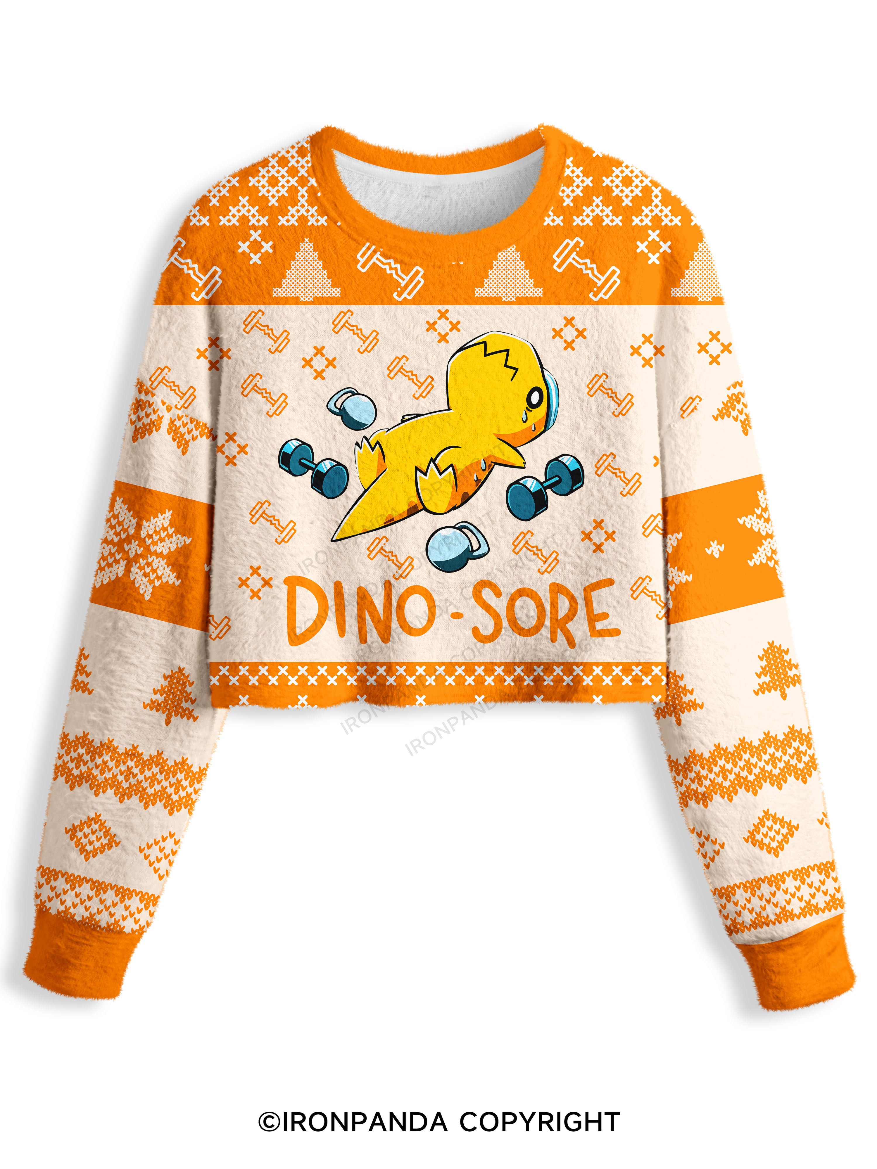 DINO SORE Crop Ugly Sweater